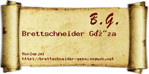 Brettschneider Géza névjegykártya